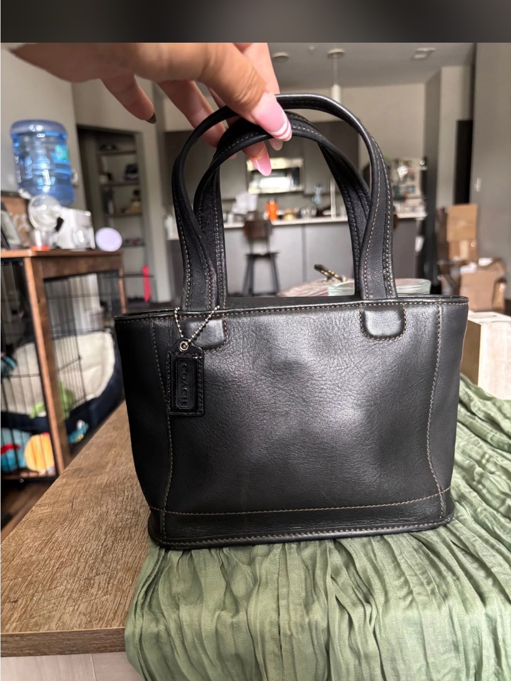 Coach Black Leather Mini Satchel